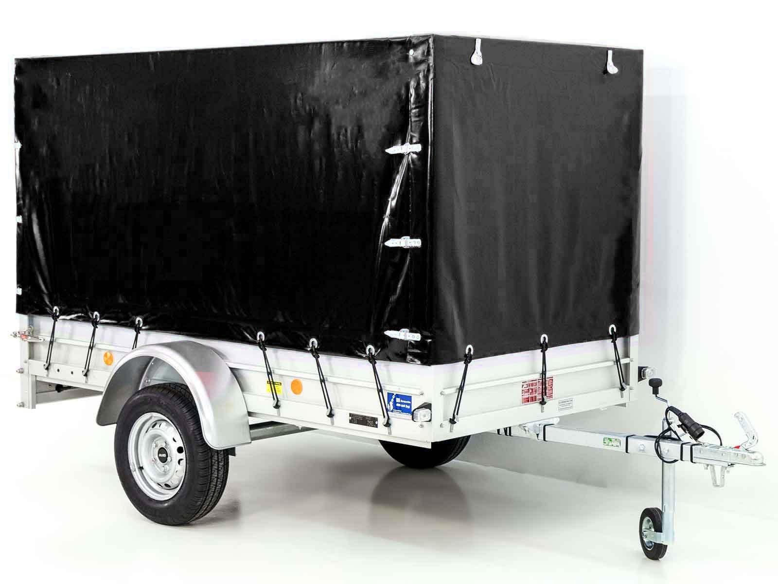 Reboque de cozinha com lona 125x250cm 750kg | Tipo U4 | Lona alta 140 cm profissional | Preto