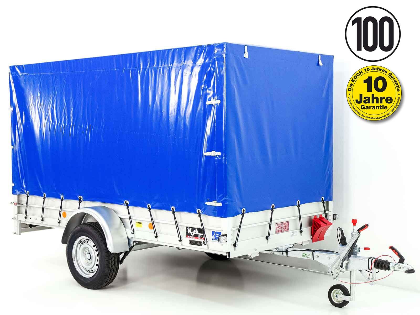 Reboque Cook com lona 150x300cm 1300kg | Tipo 7.13 | Lona alta 160cm - Azul